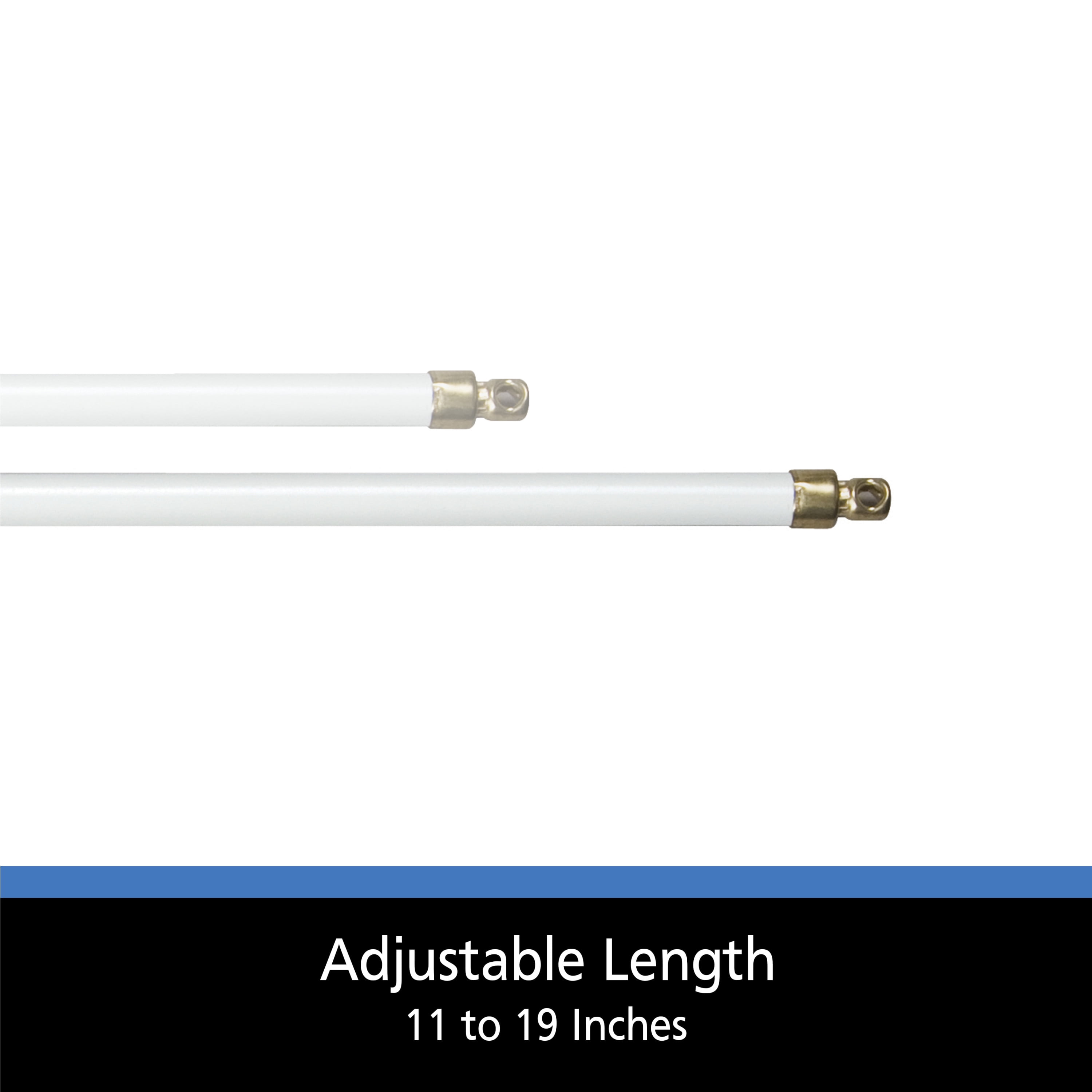 Mainstays 5/16" White Swivel Sash Single Curtain Rod Set, 11-19"