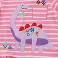 thumbnail image 5 of Rimyaw Toddler Girls Dinosaur Dress, Short Sleeve A-Line Sundress with Applique, Soft Summer Casual Pink Dress, Size 5T, 5 of 7