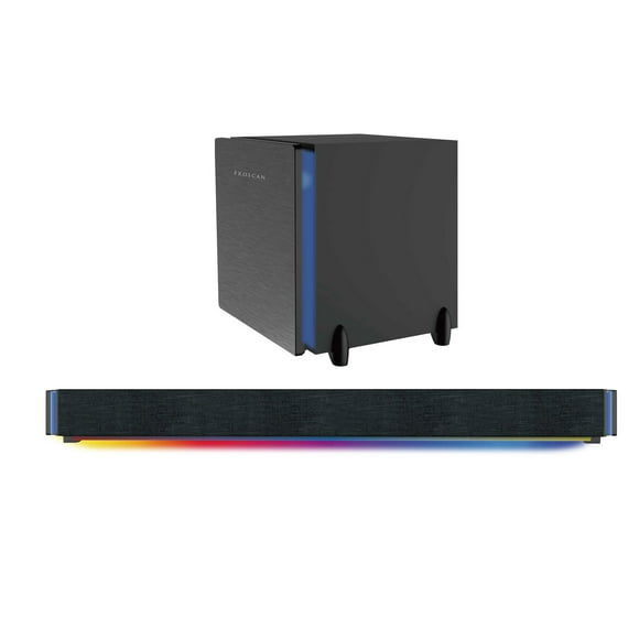 Curtis Proscan 37" Sound Bar-LED Accent Lighting Wireless Subwoofer, HIGH DEFINITION STEREO SOUND.