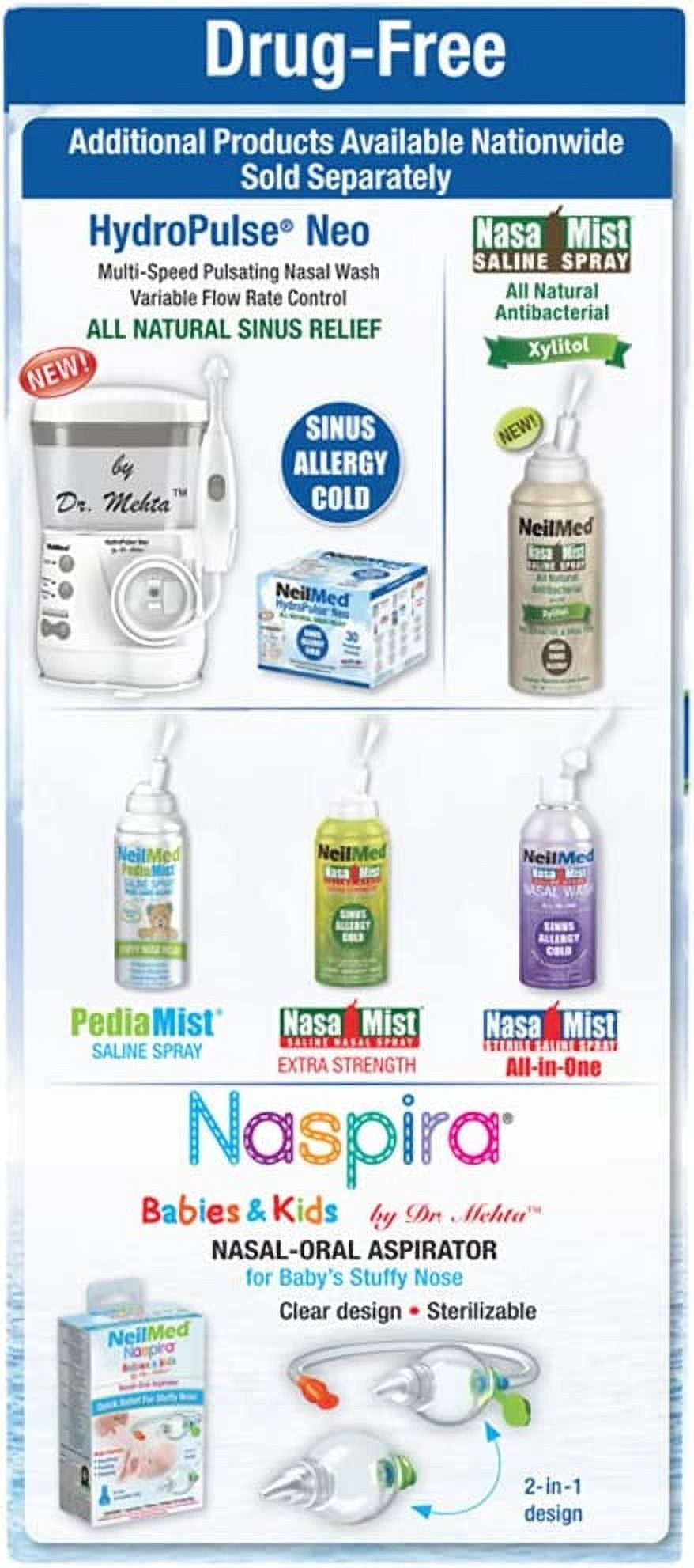 NeilMed Sinus Rinse All Natural Relief Premixed Refill Packets 100 Count (Pack of 1)