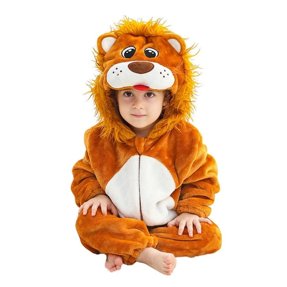 CYRBOKO Toddler Boys Girls Fleece Pajamas One-pieces, Thermal Unisex Long Sleeve Loungewear Zip Up One-Piece Bodysuits Brown Size 19-24 Months