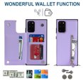 thumbnail image 3 of Dteck for Samsung Galaxy S20 6.2" Flip Wallet Case, PU Leather Magnetic Clasp Case with Card Slot Kickstand & Cross Body Strap Shockproof Protective Case for Samsung S20 Ladies Women, Purple, 3 of 10