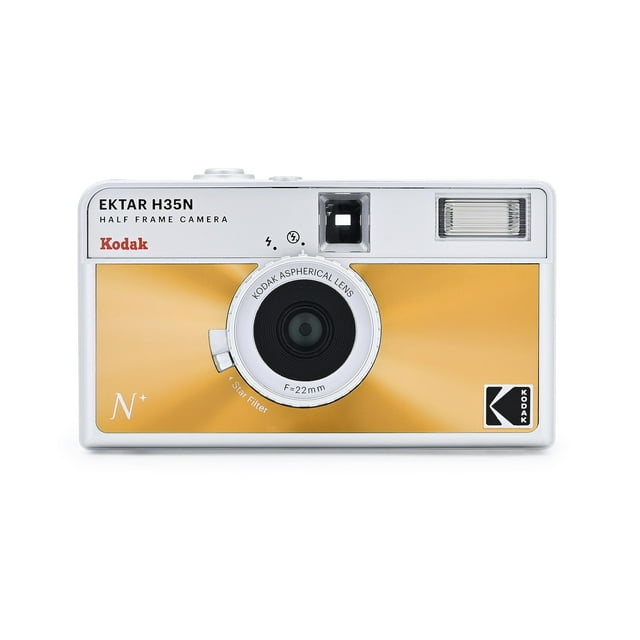 KODAK EKTAR H35N Half Frame Retro Film Camera (Glazed Orange) Plus a Bonus Microfiber Cleaning Cloth