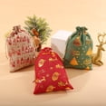 thumbnail image 5 of Nvzi 10 bolsas de regalo navideñas con cordón, bolsas navideñas con cordón, bolsas de regalo navideñas con cordón, bolsas para envolver regalos, estilo E, 5 of 5