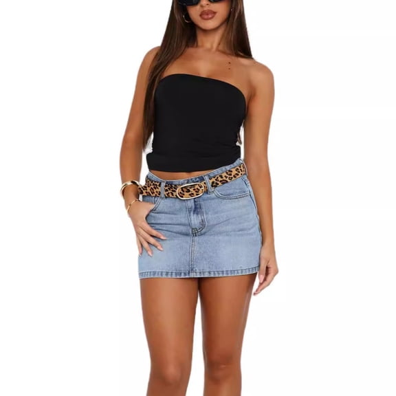 LYMAYTER S-XL Women Denim Short Skirt Slim Fit Casual Jean Skirt High Waist Stretchable Mini Skirt