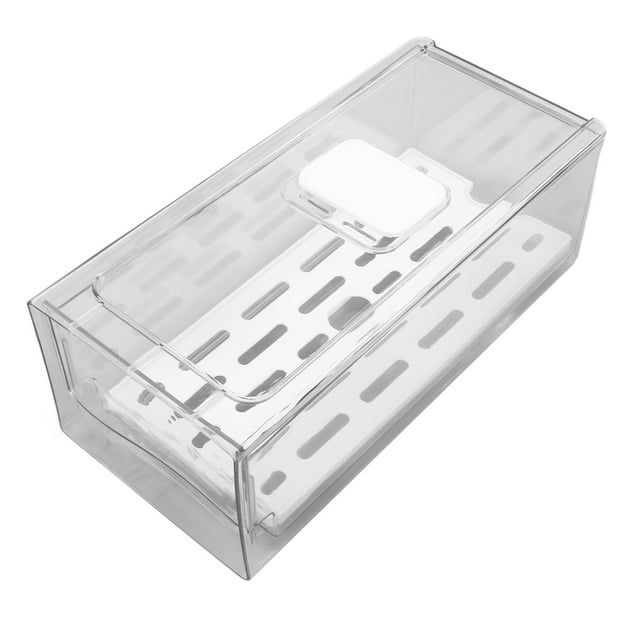 Refrigerator Storage Box, Refrigerator Storage Holder with Draining Plate Fruit Storage Container Preservation Box