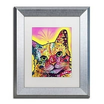 Trademark Fine Art "Tilt Cat" Canvas Art by Dean Russo White Matte, Silver Frame