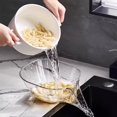 thumbnail image 2 of Vegetable washing basin draining basket multi-function washing fruit filter drain basin blanching and washing rice Transparent gray2pcs, 2 of 5