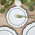 thumbnail image 7 of Balsa Circle 10 White 8" Round Plastic Dessert Plates Black Scalloped Rim, 7 of 7