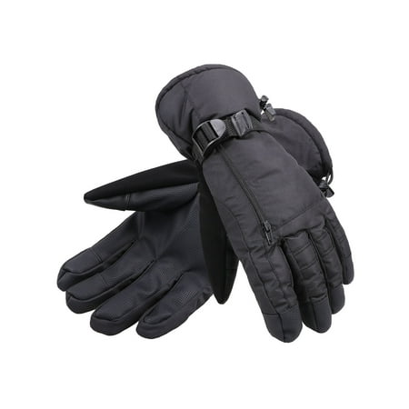 ANDORRA Men's Waterproof Thinsulate Touchscreen Winter Ski Gloves w/ Zippered Pocket and Lens-Wiper