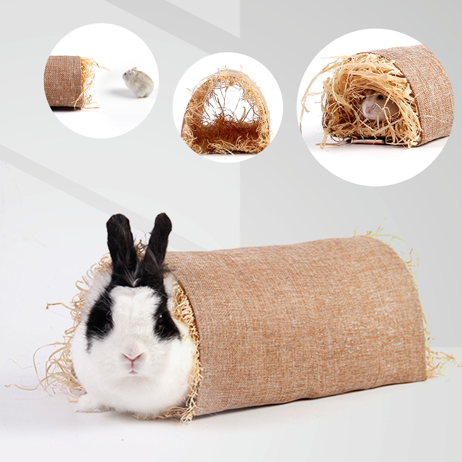 Kitten Rat Bunny Rabbit Chinchilla Ferret Gerbil Squirrel Puppy Hamster Small Animal Cage Hammock Guinea Pig Hideout Tunnel Multifunctional Plush Pet Bed for Guinea Pig 