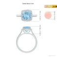 thumbnail image 4 of Angara Natural 1.95 Ct. Aquamarine with Diamond Halo Ring in 14K White Gold for Women (Ring Size: 3), 4 of 9