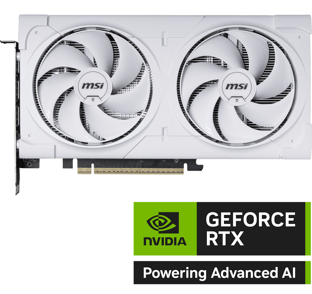 MSI GeForce RTX 5060 Ti 8G VENTUS 2X OC WHITE PLUS Graphics Card, 8GB GDDR7, DPx3, HDMIx1, DLSS 4