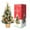 Gold, variant on XEAZON Christmas Tree for Tabletop, 16 in Mini Artificial Christmas Tree with LED String Lights,Star Tree Topper,Balls,Bows,Pine Cones for Table Home Office Shopping Bar Christmas Decoration(Gold)