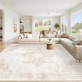 thumbnail image 1 of Alfombra Vecarf, lavable, vintage, diseño bohemio, 240 x 300 cm, color beige, 1 of 8
