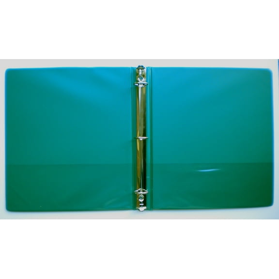 Forest Green 3-Ring 1" View Binder, 8.5" x 11", Vinyl, Inside Pockets, Mfd by Samsill - Pack of 2 Binders
