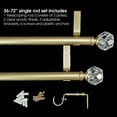 thumbnail image 7 of SKYPLUS LIVING 1-1/8 in Single Window Curtain Rod with Crystal Finial Set,Adjustable72-144'' in,Gold, 7 of 7