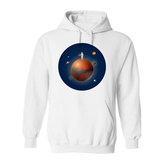 Astronaut With Flag On A Planet Hoodie Men -Image by Shutterstock, Male Small