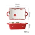 thumbnail image 2 of Cute Strawberry Ceramic Baking Plate Salad Plate Dinner Plate Baking Baked Rice Plate Fruit Snack Plate, 2 of 4