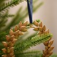thumbnail image 2 of FRAÎCHE Holiday Gold Leaves Wreath Ornament Set, 3 pack, 2 of 5