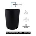 thumbnail image 3 of Mainstays Bathroom Trash Can, 5 Gallon Plastic Garbage Bucket Bin with No Lid, Black Matte, 3 of 11