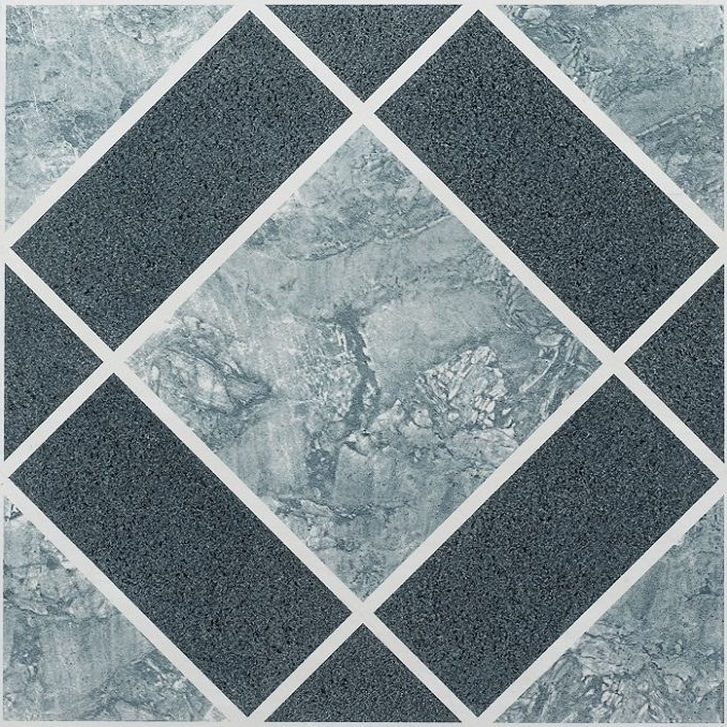 Mosaico Clasico Light Dark Blue, Dark Green Vinyl Floor Tiles