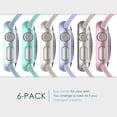 thumbnail image 3 of 6-Pack Cases for Apple Watch 38mm Series 3 2 1 Screen Protector Case, iWatch Protective Face Cover, Tempered Glass Film Hard Bumper, Ultra-Thin Guard 38 mm, 3 of 5