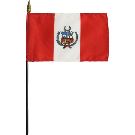 Peru - 4"X6" Stick Flag