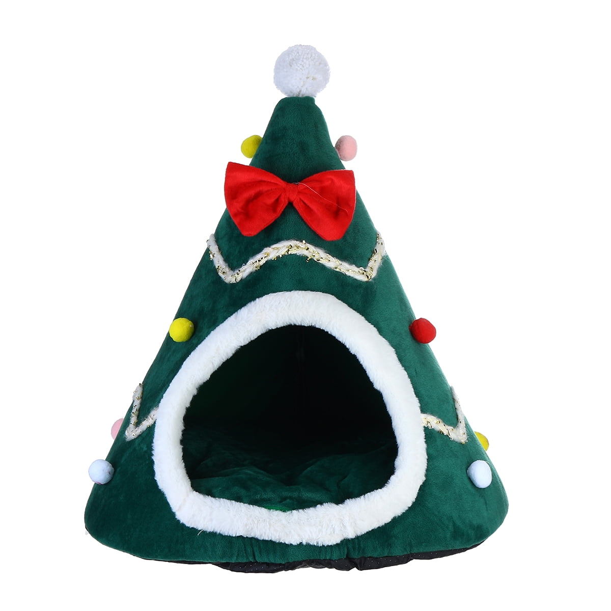 SL Detachable Christmas Cat Dog Bed House Christmas Tree Shape Pet Cat