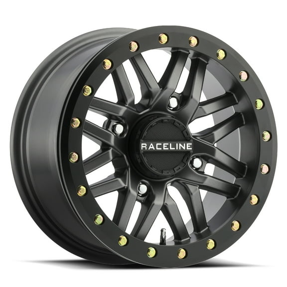 14" Gun Metal With Black Beadlock Ring A91G Ryno Wheel by RaceLine A91G-47037-52