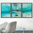 thumbnail image 2 of wall26 Framed Canvas Print Wall Art Set Tropical Island Ocean Underwater Stingray Nature Animals Photography Realism Rustic Landscape Colorful for Living Room, Bedroom, Office - 24"x36"x3 B, 2 of 5