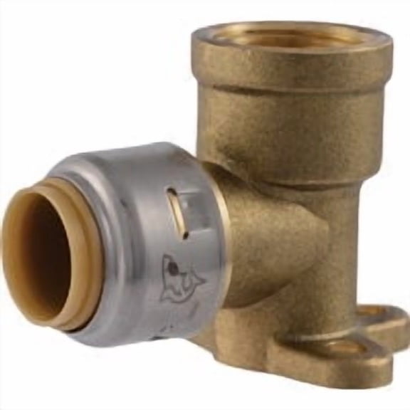 SharkBite Max 1/2 Inch x 1/2 Inch Drop Ear Elbow, FNPT, Push to Connect Brass Plumbing Fitting, PEX Pipe, Copper, CPVC, PE-RT, HDPE, UR334A