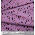 thumbnail image 3 of Soimoi Purple Poly Georgette Fabric Red Berries & Leaves Print Fabric by the Yard 42 Inch Wide, 3 of 3