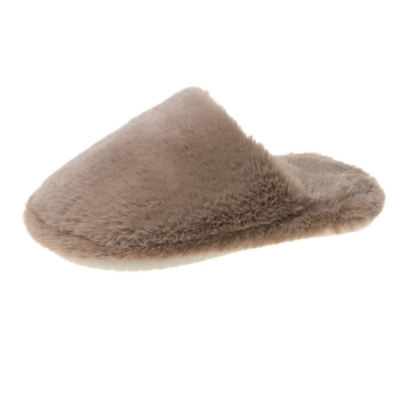 Kids Solid Color House Slippers, Boys Girls Simple Plain Fuzzy Open Back Indoor Slippers Warm Winter Home Slippers for Little Child to Big Kids 5.5-12 Years