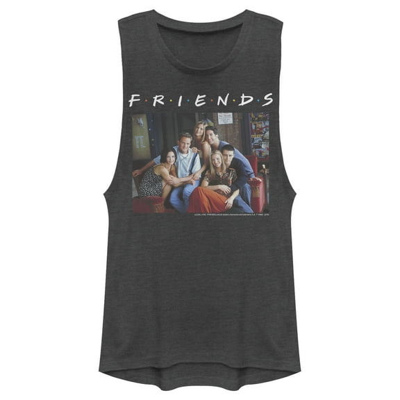 Junior's Friends Group Poster  Festival Muscle Graphic T-Shirt
