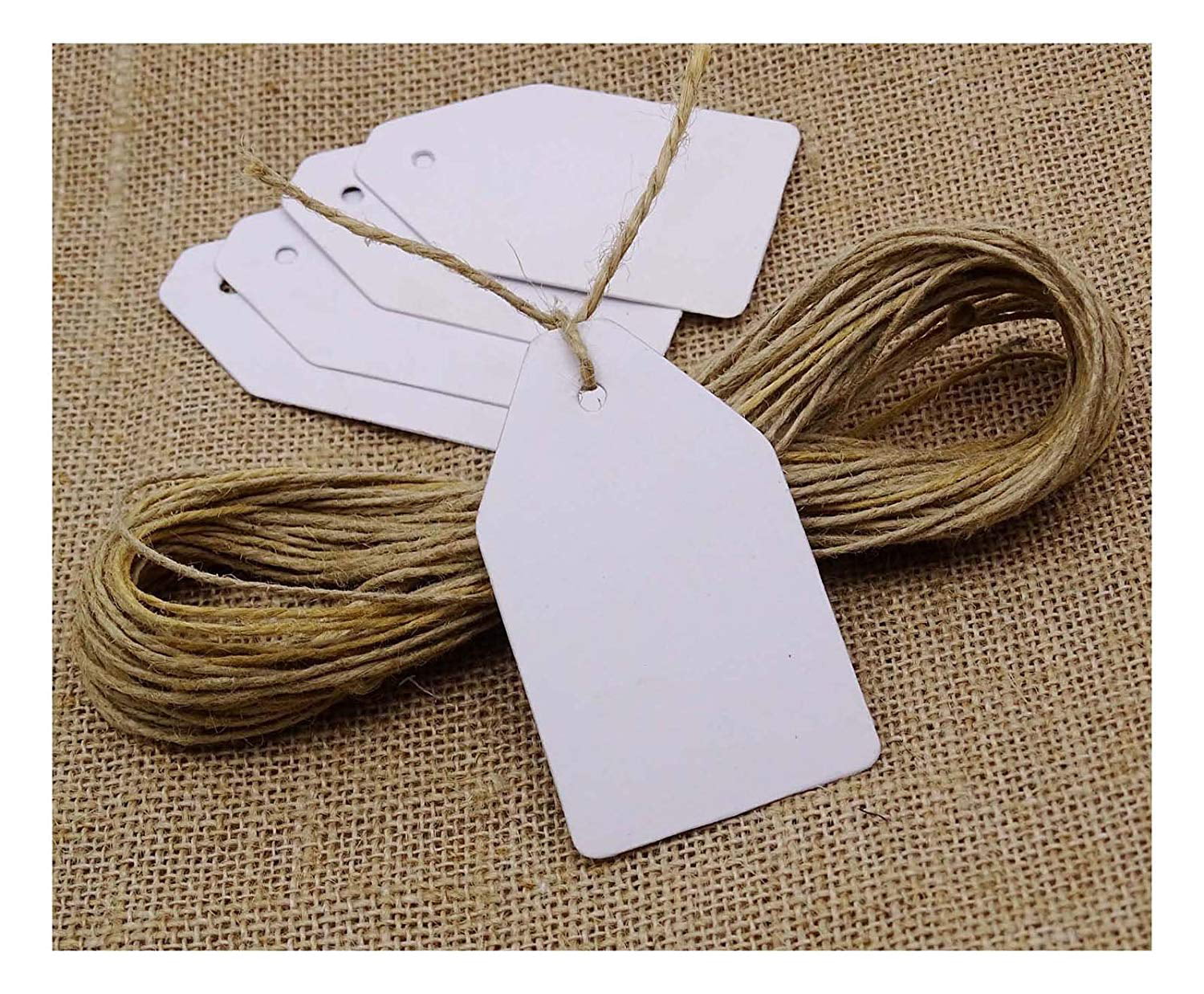 Details about   100pcs Jewelry Tags with String Writable Blank Paper Display Hanging Labels 