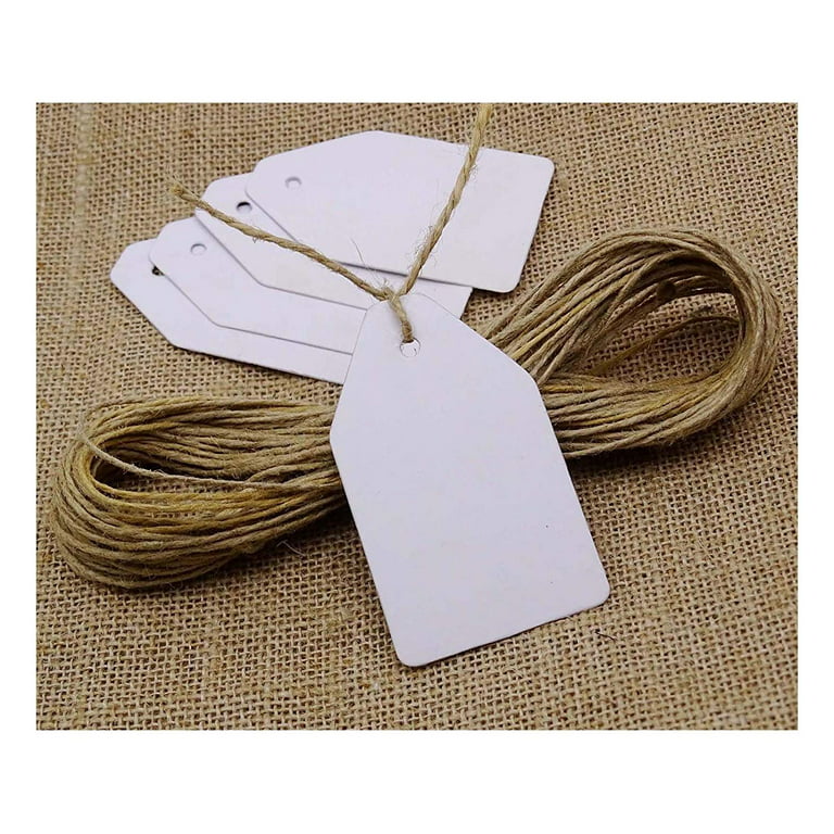 Gift Tags,100 Pcs White Paper Blank Gift Tags with String for