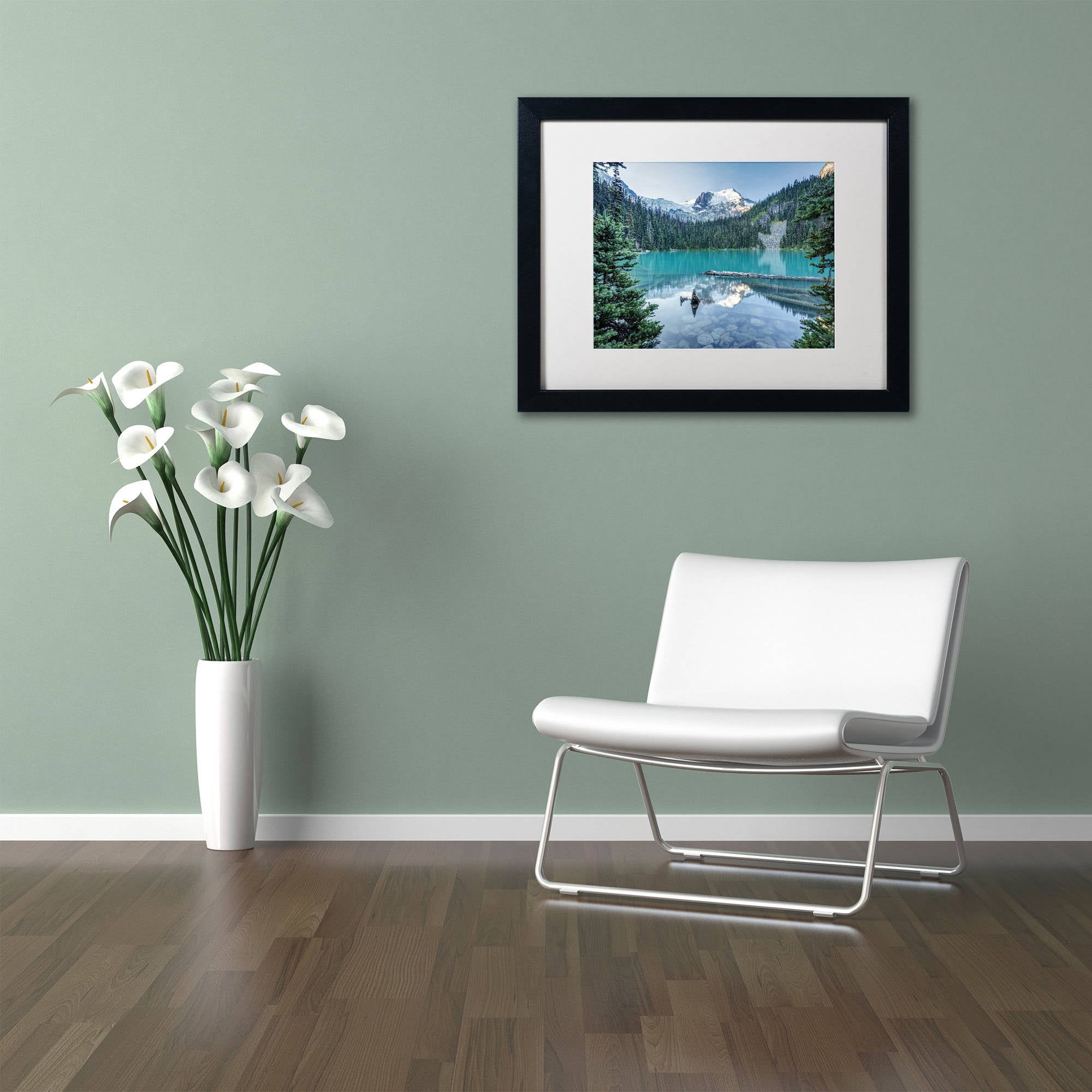 Trademark Fine Art 'Natural Beautiful British Columbia' Canvas Art by Pierre Leclerc, White Matte, Black Frame