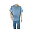 thumbnail image 7 of Men 2pc Walking Leisure Suit Short Sleeves By DREAMS 255-11 Solid Sky Blue, 7 of 7