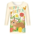thumbnail image 4 of Aboser 3/4 Sleeve Tops for Women Happy Easter Day T Shirt Cute Bunny Rabbit Graphic Tees Casual Loose Fit Tshirt Easter Eggs Crewneck Tunic Top, 4 of 4