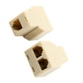 Unique Bargains Plastic RJ11 6P4C 1 To 2 Female Telephone Cord Line