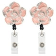 thumbnail image 1 of 2Pcs Badge ID Cards Holders Rhinestone Flower Shape Badge Clips Name Tags Clamps, 1 of 8
