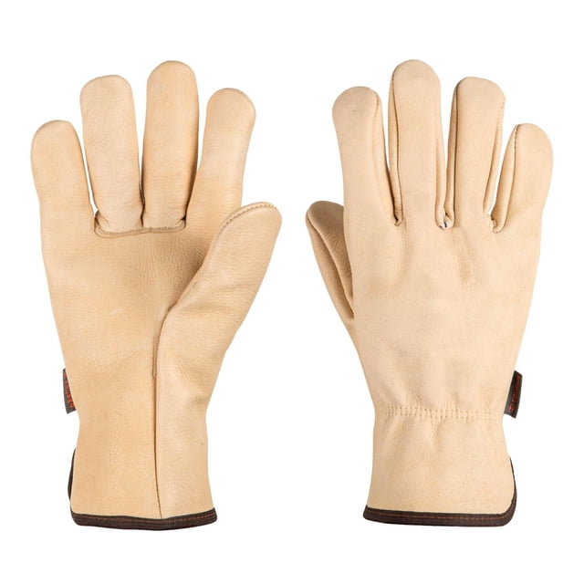 Guantes de Operador Piel de Res Truper Unitalla Beige Caballete