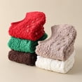 thumbnail image 3 of Skola Non Slip Socks for Women Winter Warm Cozy Fuzzy Slipper Socks Soft Fluffy Christmas Socks with Grips Microfiber Ankle Socks women's shoe size 5-8.5, 3 of 13