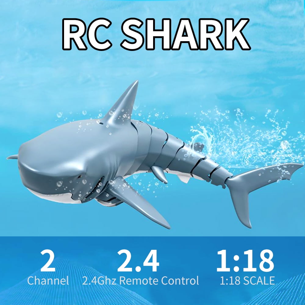 1:18 Scale Remote Control Simulation Shark Underwater 2.4G RC Electric Toy Lake 