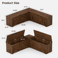 thumbnail image 4 of Doyolan L-Shaped Storage Bench with Hidden Storage, Farmhouse Corner Bench Seat,Wooden Storage Chest Cabinet, Entryway Bench for Living Room, Bedroom, Mudroom - Walnut, 4 of 9