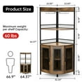 thumbnail image 3 of ChaoLink Industrial Corner Bar Cabinet, 64.2" Tall Wine Cabinet with Power Outlet, LED Lights & Glass Holder, 5-Tier Storage, 3 of 6