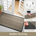 thumbnail image 4 of FEELHOME Outdoor Mat 24"x35" Non Slip Front Door Mat Outside Absorbent Rubber Welcome Mat Low Profile Dirt Trapper Indoor Outdoor Doormat Boho Geometric Door Mat Outside Thick Entryway Rug Beige, 4 of 7