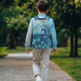 thumbnail image 4 of POLERO Peacock Pattern Large Capacity Backpack for Daily Use Outdoor, Waterproof Lightweight Polyester Bookbag, 4 of 10