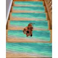 thumbnail image 2 of Teal Ombre Coastal Stair Treads for Wooden Steps Indoor Runner Rug Carpet, Summer Nautical Beach Ocean Seaside 10 Pieces Peel and Stick Staircase Step Treads Covers Washable Throw Door Mats, 30"x8", 2 of 5